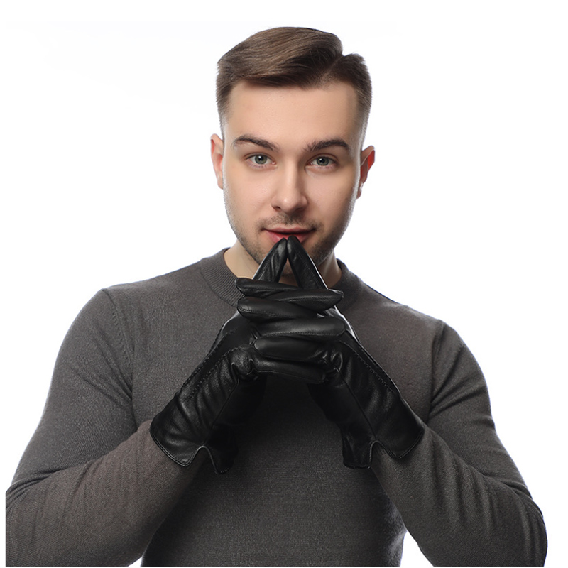 Wool Glove Lined - Winter echte schapenvacht lederen handschoenen heren