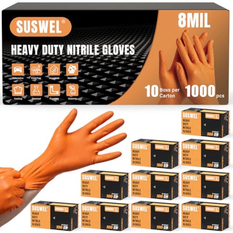 Nitrile Mechanic Glove - HEAVY DUTY 8 Mil oranje nitrilhandschoenen,
