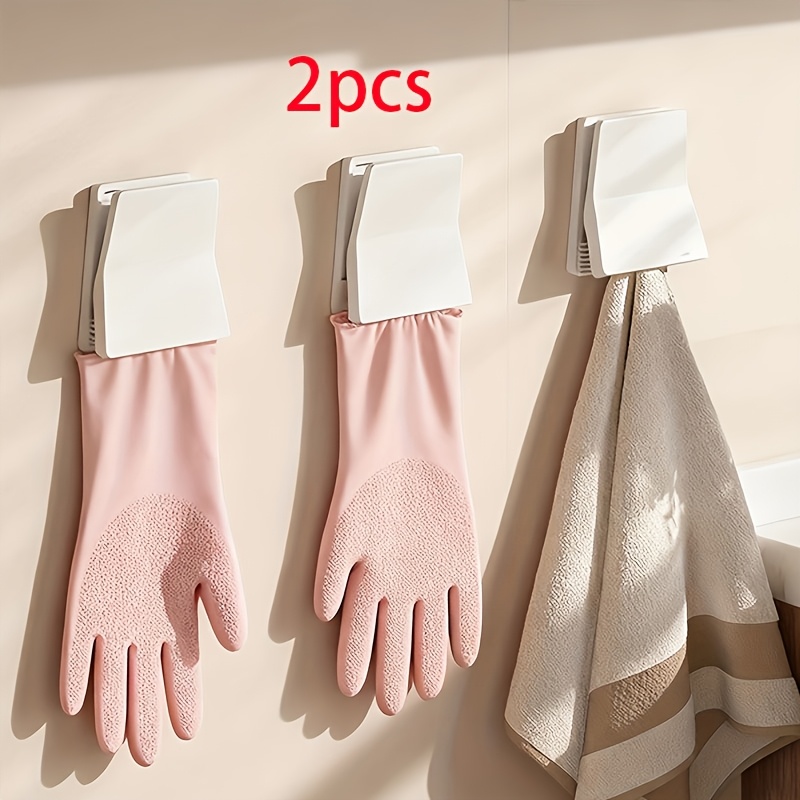 Rubber Glove Cleaning - 2 stuks keukenhandschoen-organizerhaak, rubberen afwashandschoenhouder, doekclip-hanger