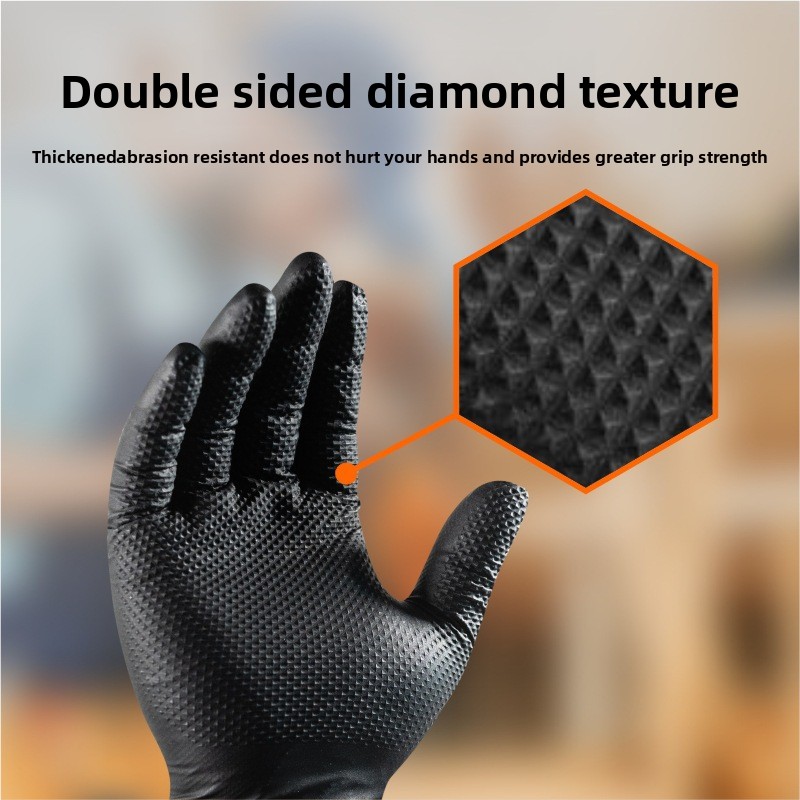 Zware, diamantpatroon nitril h - Nitrile Mechanic Glove recensie en prijs