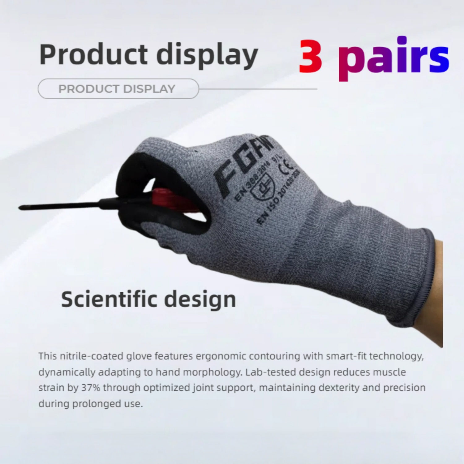 3 paar zachte ademende spandex - Nitrile Mechanic Glove recensie en prijs