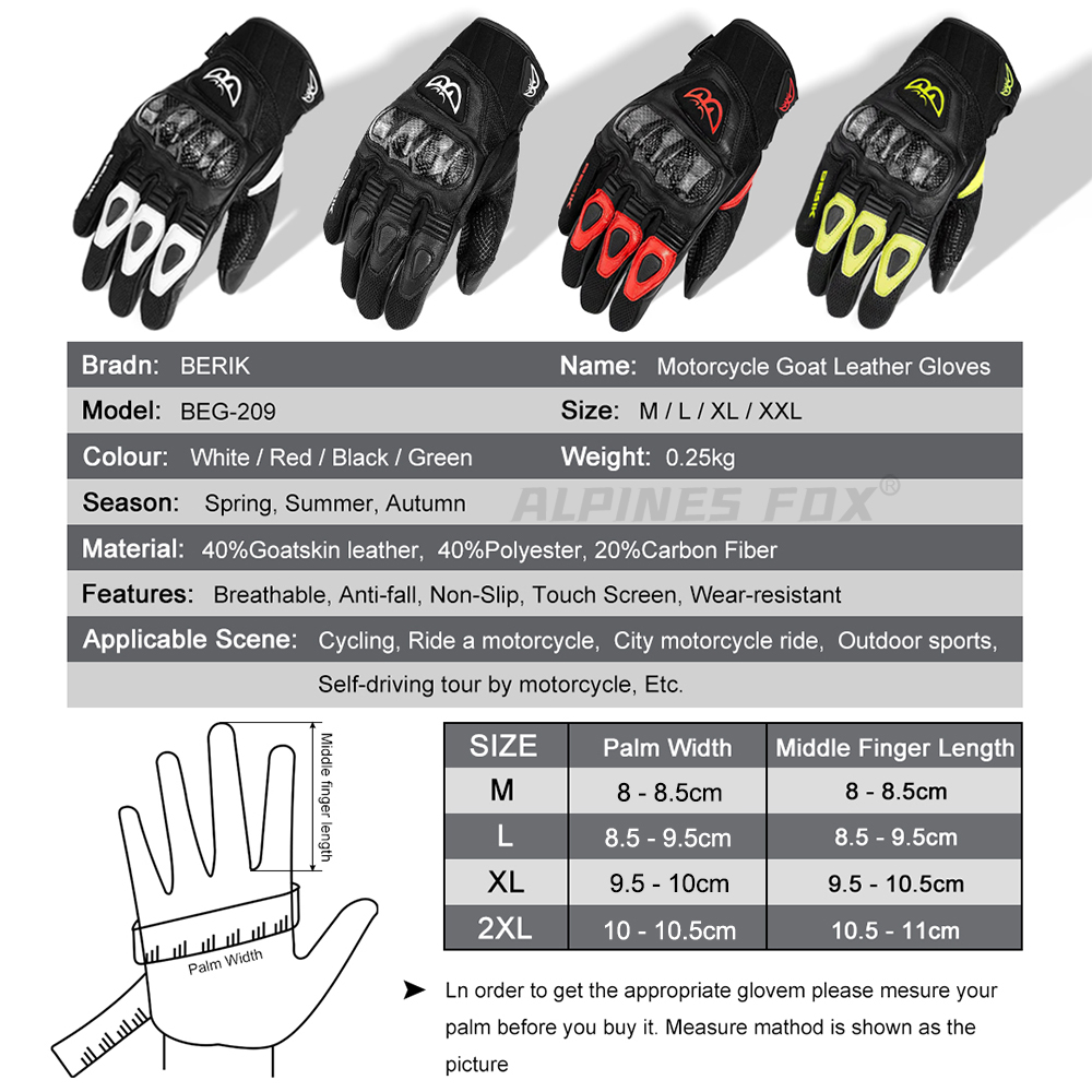 BERIK Handschoenen Geitenleer  - Cycling Glove Padded recensie en prijs